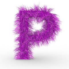 Texteffekt Haare pink Buchstabe P