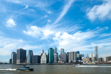 Fototapeta premium The New York City Downtown w the Freedom tower