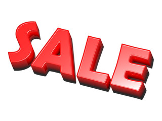 the word sale, red on white background