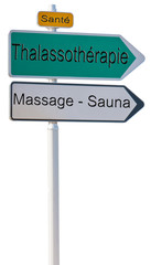panneau de direction : sant&eacute;, thalassoth&eacute;rapie...