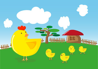 Obraz na płótnie Canvas Hens and chicks