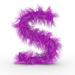 Texteffekt Haare pink Buchstabe S