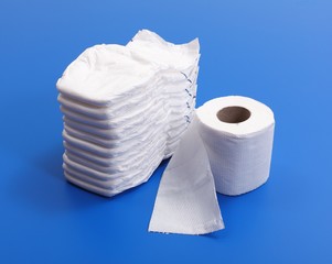Diapers and toilet paper roll