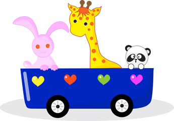 Rabbits, giraffes and pandas
