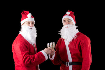Two santa claus