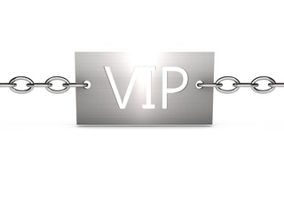 Fototapeta na wymiar VIP sign on a chromatic chain