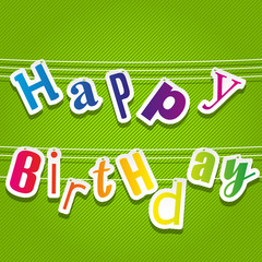 Illustration for happy birthday card. Vector.