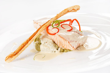 salmon with vegetables