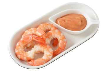boiled shrimps with sauce