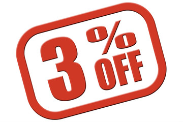Stempel rot rel 3 PERCENT OFF