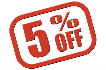 Stempel rot rel 5 PERCENT OFF