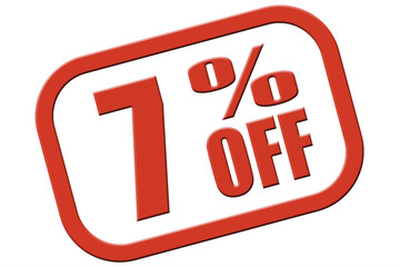 Stempel rot rel 7 PERCENT OFF