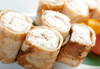 pancakes stuffed with cottage chees