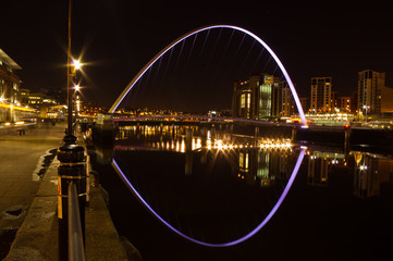 Gateshead Millennium bridge at night