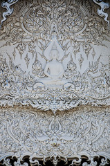 Detail of white temple, Thailand.