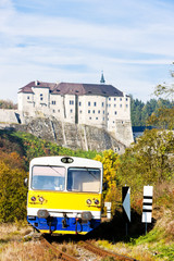 Cesky Sternberk Castle and engine carriage, Czech Republic