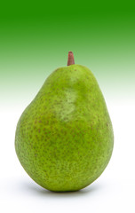 Pear isolated on white-green background