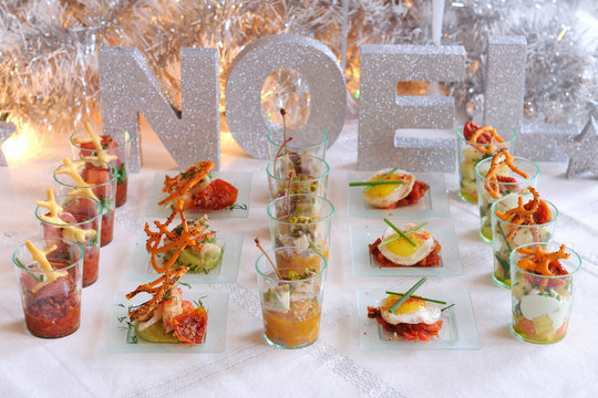 buffet de traiteur, no&euml;l
