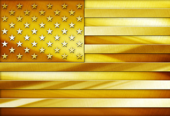 Golden Flag Of USA