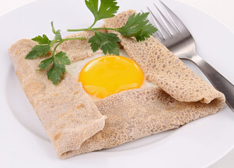 buckwheat crepe with egg