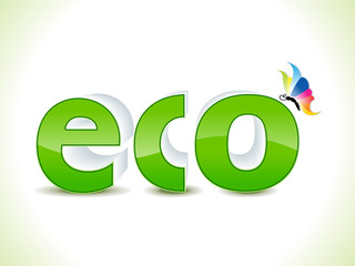 abstract green shiny eco text