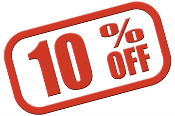 Stempel rot rel 10 PERCENT OFF