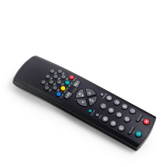 black tv remote control isolated