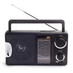 black vintage radio to listen to isolated station waves