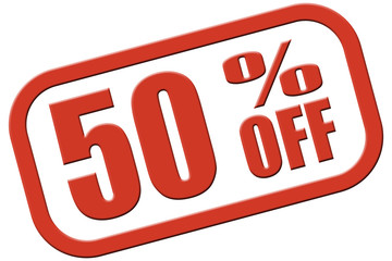 Stempel rot rel 50 PERCENT OFF