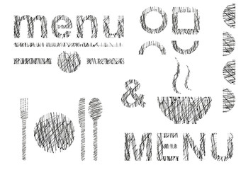 menükarte, vorlage, vector set