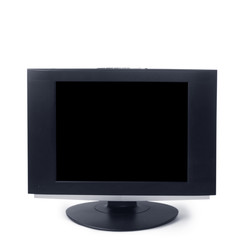 computer black screen isolated on white
