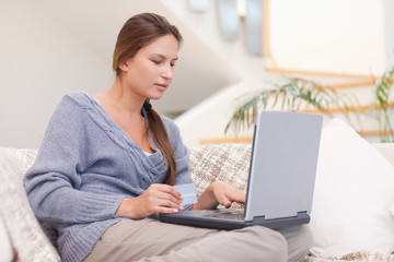 Woman shopping online