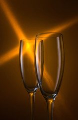empty glasses for champagne