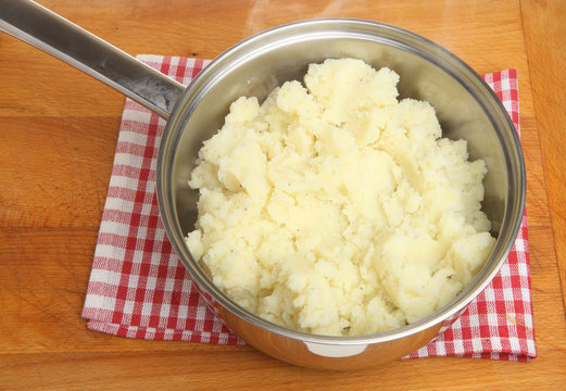 Mashed Potatoes in Saucepan