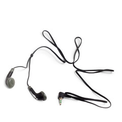 earphones small with cable isolated on white background