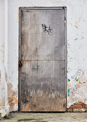Old shabby wooden door