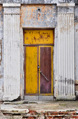 Old shabby wooden door
