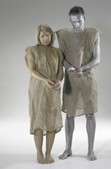 begging poor couple