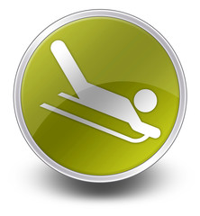 Yellow Glossy Icon "Sledding"