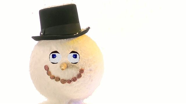 winking snowman with top hat