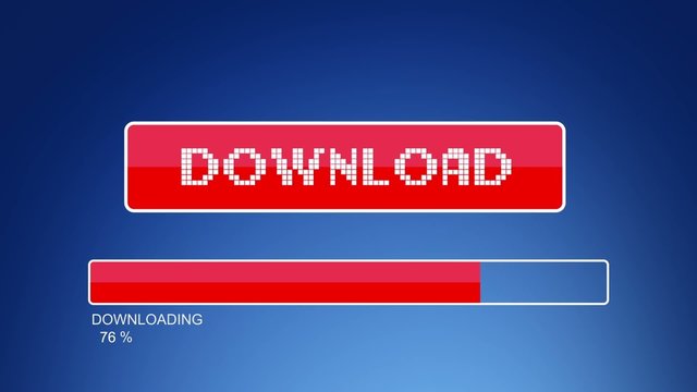Hand pressing virtual Download button