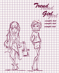 Девушка моды мультфильма