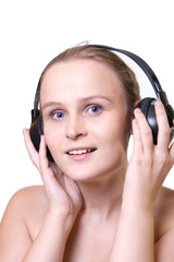 Fototapeta premium Portrait of an enigmatic blue-eyes girl