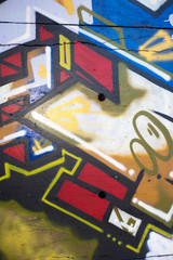 vibrant colours of urban art with different textures