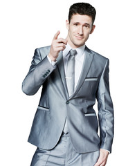 Businessman in confident pose. Isolated.