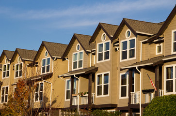 Row of Townhomes on Sunny Day