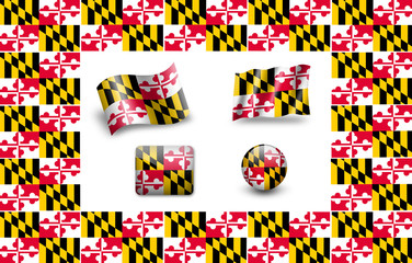 Flag of Maryland.  icon set