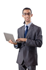 Busissman working on the laptop