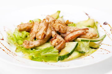 Grilled chicken salad on white