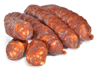 Chorizos curados.